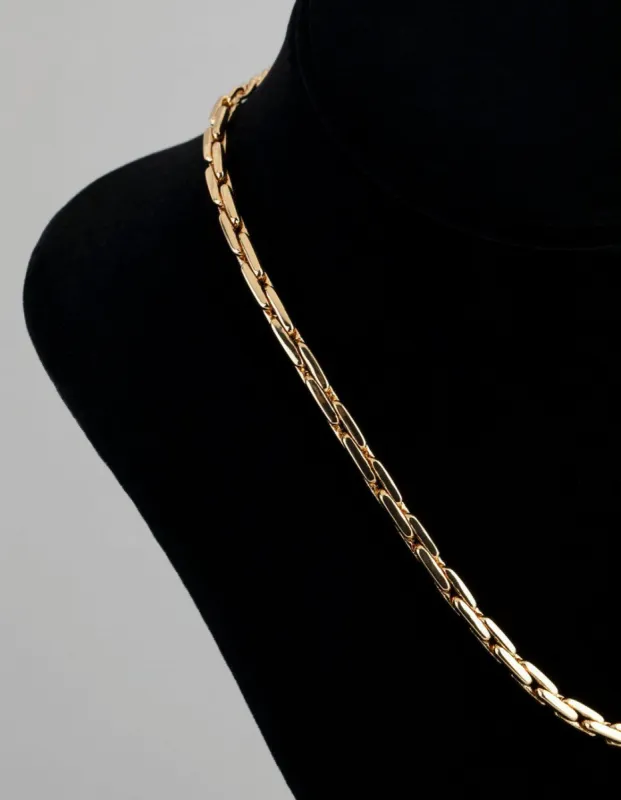 18ct Gold Plated Brass Rectangle Link Chain Necklace sold by lovisa