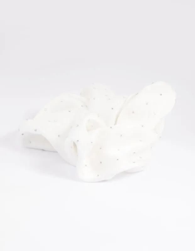 White Diamante Scrunchie sold by lovisa
