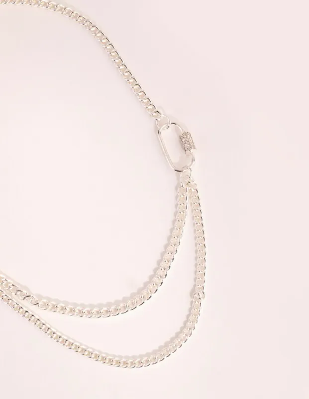 Silver Chain & Link Necklace sold by lovisa