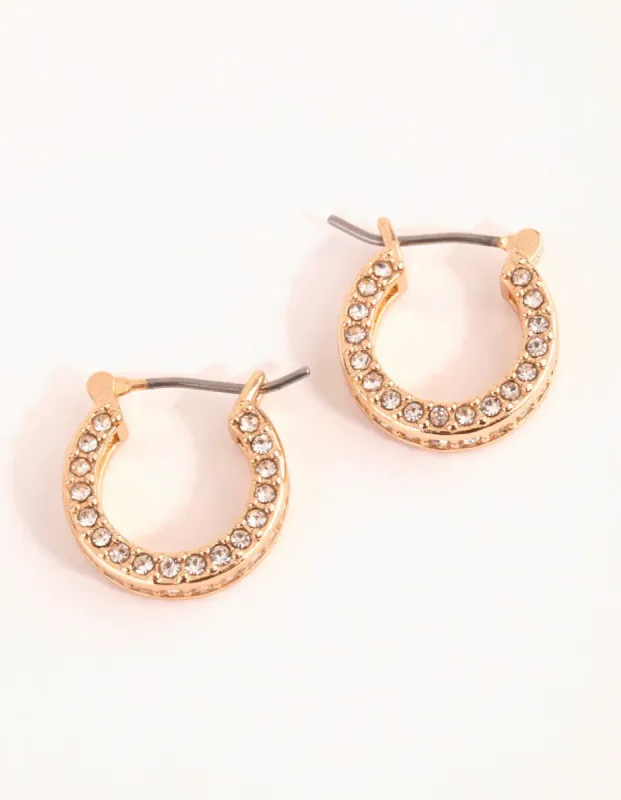 Gold Bling Thick Hoop Earrings sold by lovisa