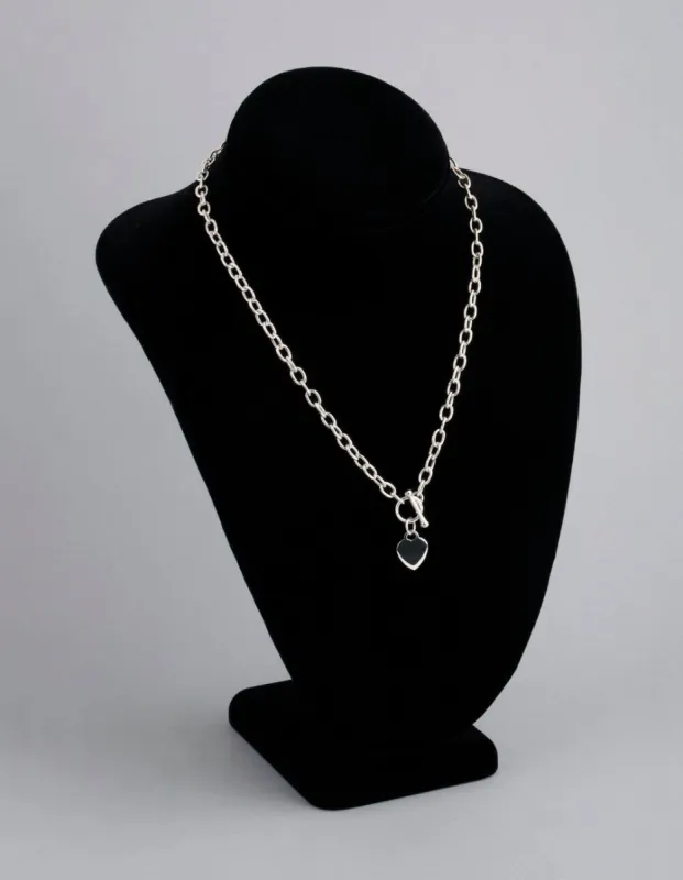 Sterling Silver Heart T&O Oval Chain Necklace sold by lovisa