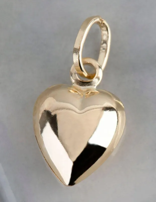 9ct Gold Puffed Heart Pendant Charm sold by lovisa