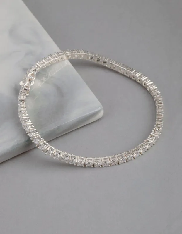 Sterling Silver Cubic Zirconia Tennis Bracelet sold by lovisa