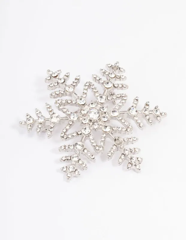 Rhodium Large Snowflake Brooch sold by lovisa