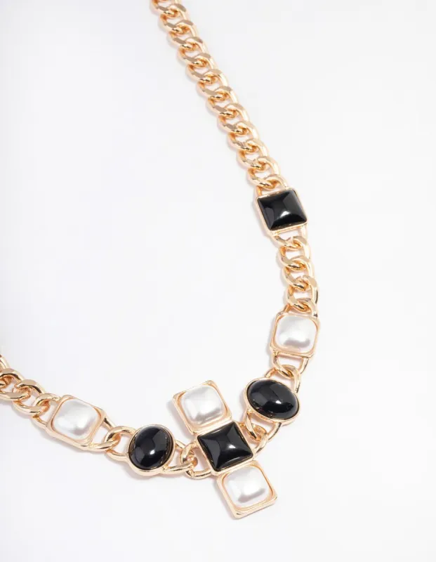 Gold Cross Pearl Belt Chain sold by lovisa