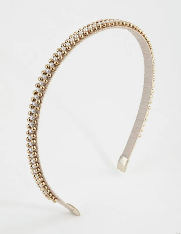 Micro Pearl Beaded Alice Band sold by lovisa