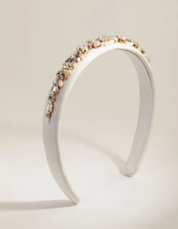 White Embellished Alice Band sold by lovisa