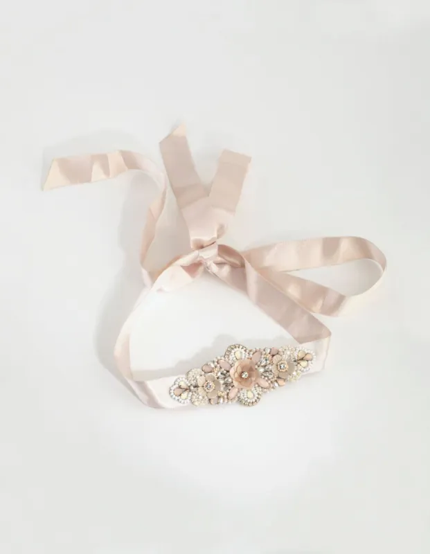 Mixed Bead Detail Blush Sash sold by lovisa
