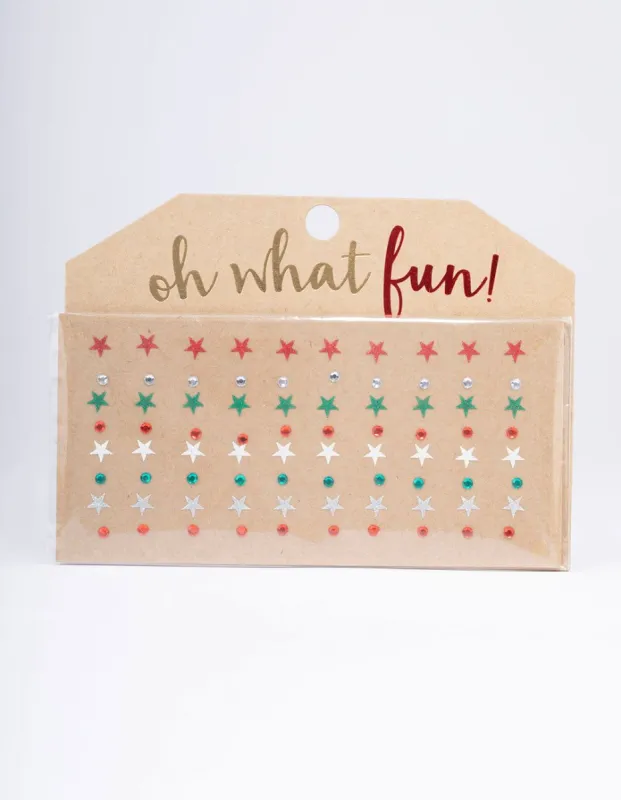 Christmas Star & Diamante Face Jewels sold by lovisa
