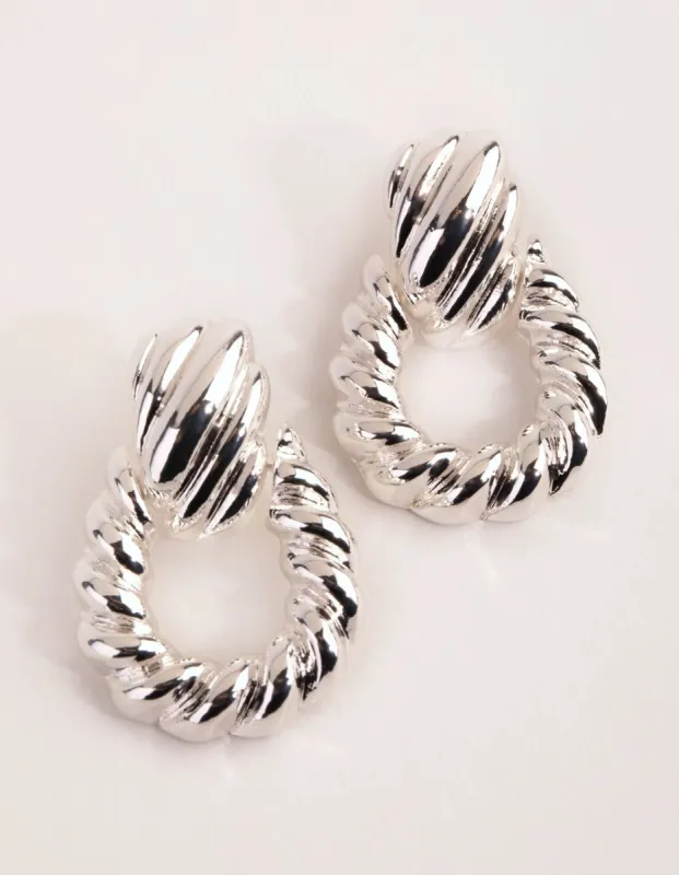 Silver Plated Twisted Earrings sold by lovisa