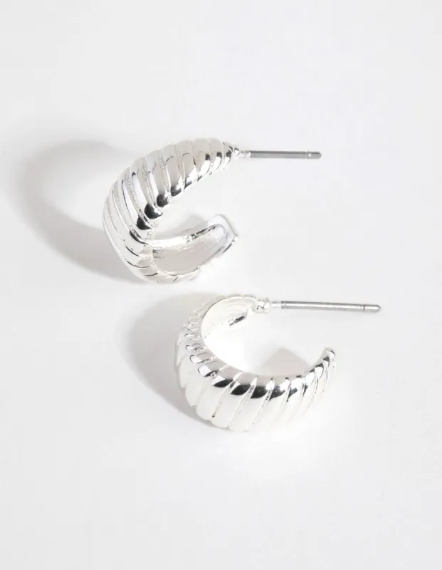 Silver Plated Mini Swirl Hoop Earrings sold by lovisa