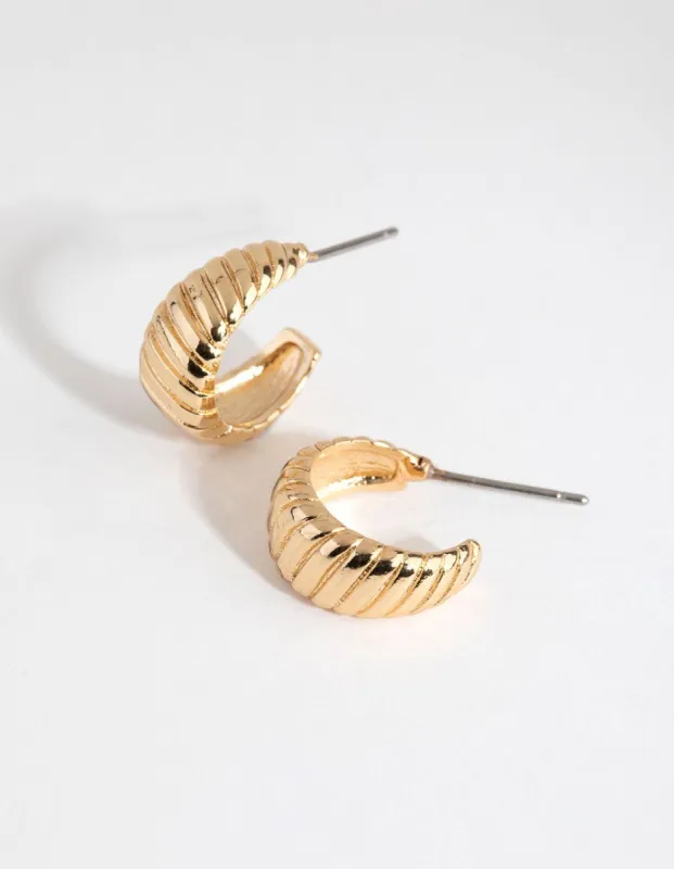 Gold Plated Mini Swirl Hoop Earrings sold by lovisa