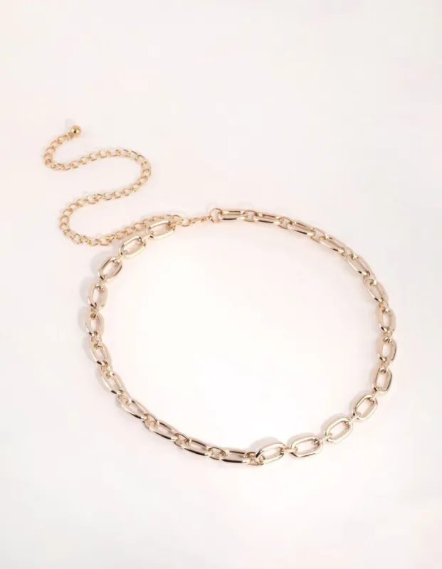 Gold Oval Link Belt sold by lovisa