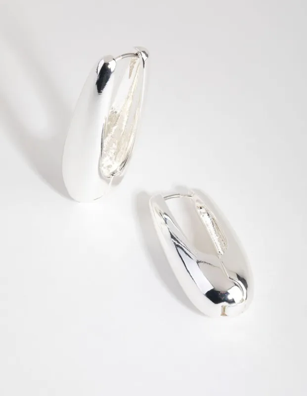 Silver Plated Oval Drop Earrings sold by lovisa