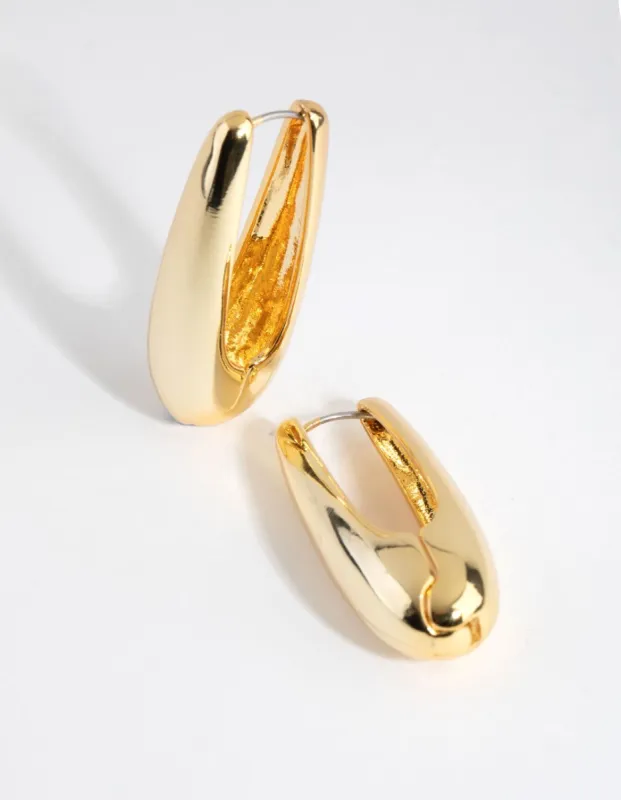 Gold Plated Oval Drop Earrings sold by lovisa