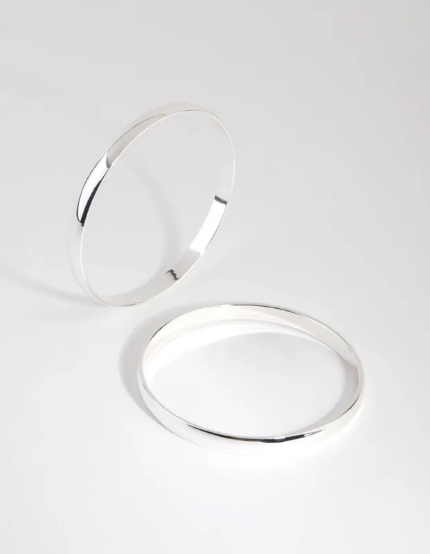 Silver Plated Plain Hoop Bangle Bracelet sold by lovisa