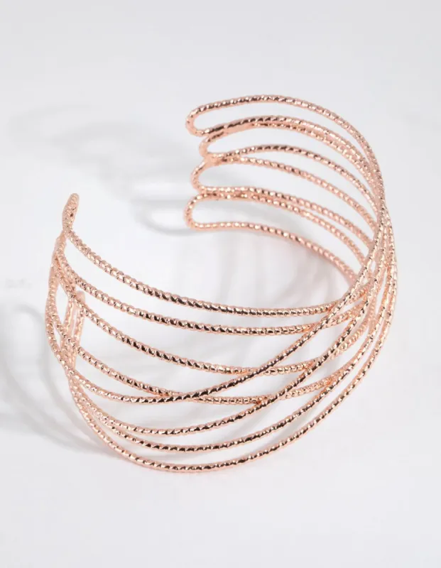 Rose Gold Twist Cuff Bracelet sold by lovisa