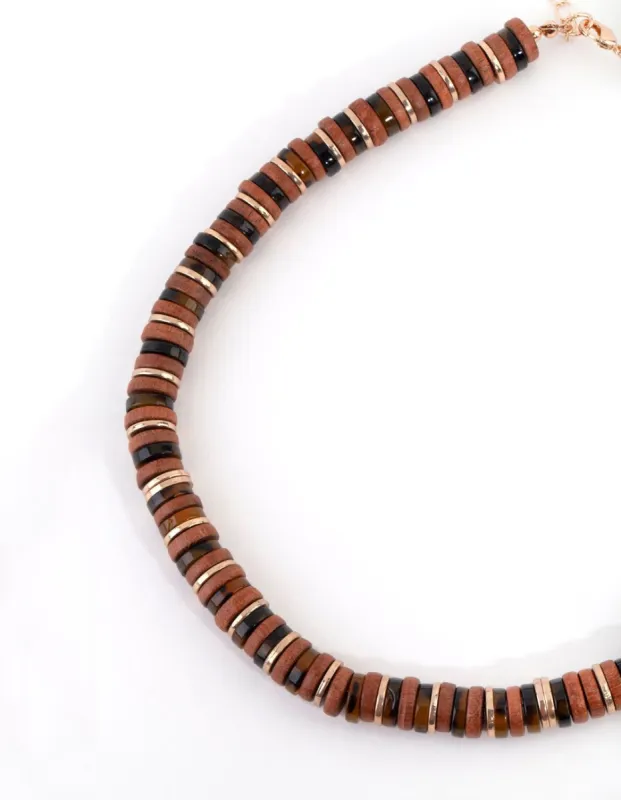 Wooden Disc Choker sold by lovisa