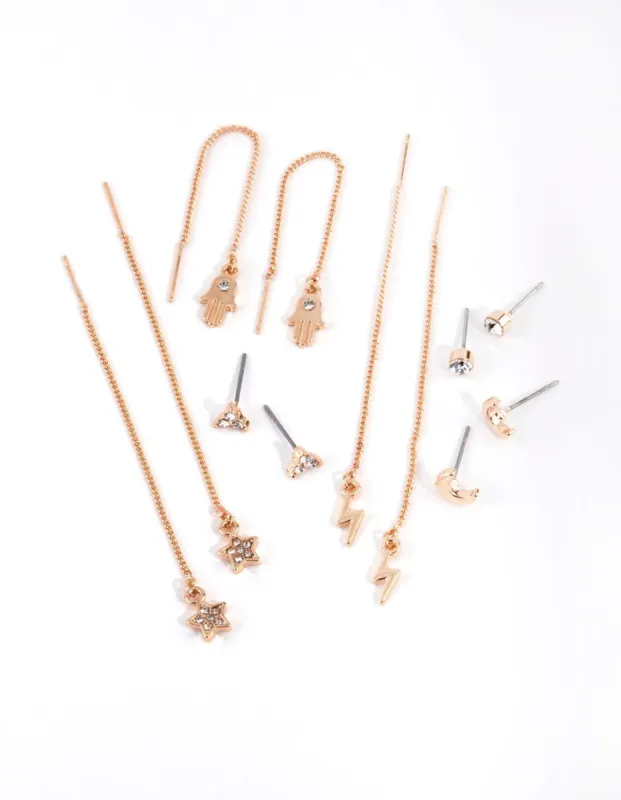 Gold Mystic Stud & Drop Earring Pack sold by lovisa