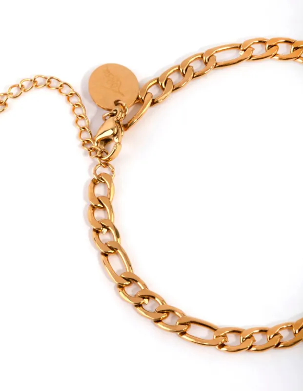 Gold Plated Surgical Steel Figaro Bracelet sold by lovisa