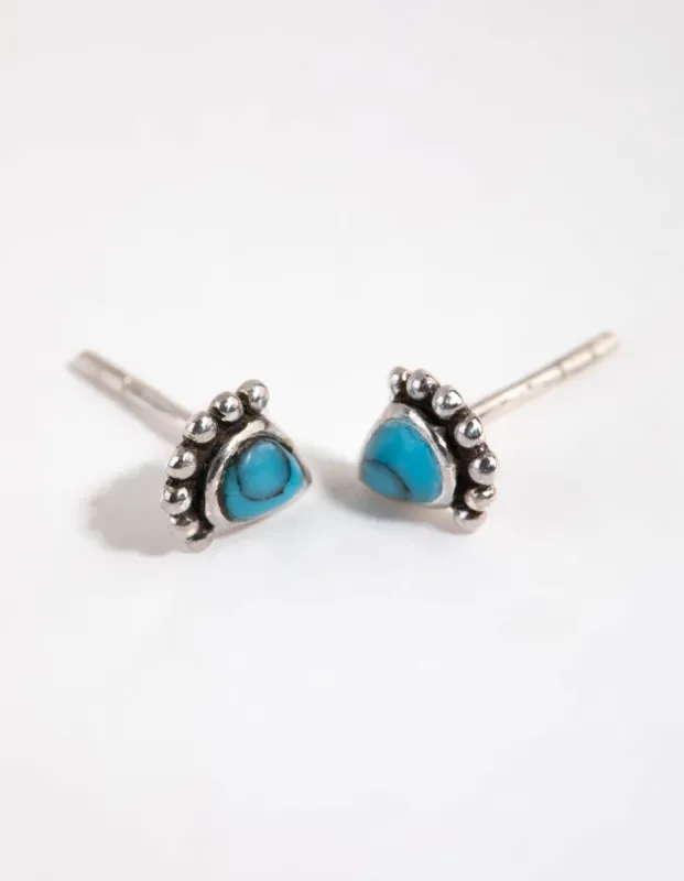 Sterling Silver Antique Turquoise Stud Earrings sold by lovisa