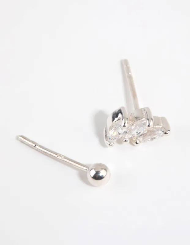 Sterling Silver Marquise Ball Stud Earrings sold by lovisa
