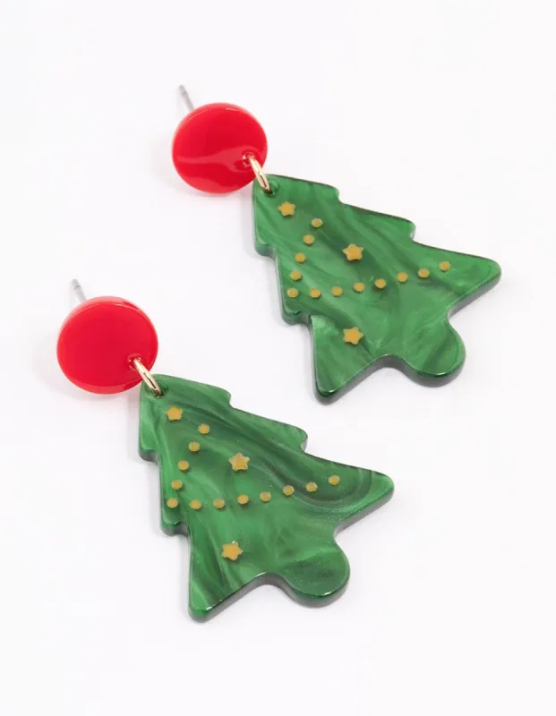 Mini Christmas Tree Drop Earrings sold by lovisa