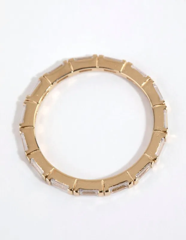 Gold Plated Sterling Silver Baguette Ring sold by lovisa