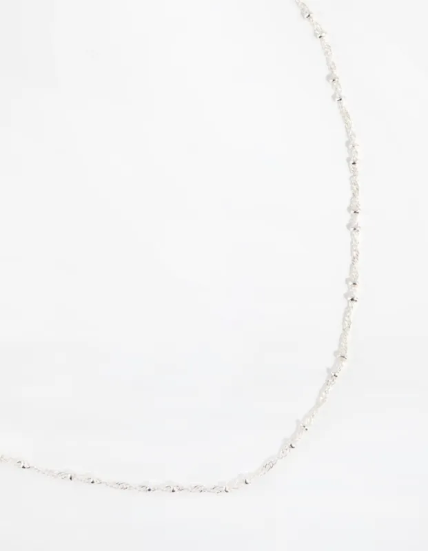 Silver Plated Ball & Twist Necklace sold by lovisa