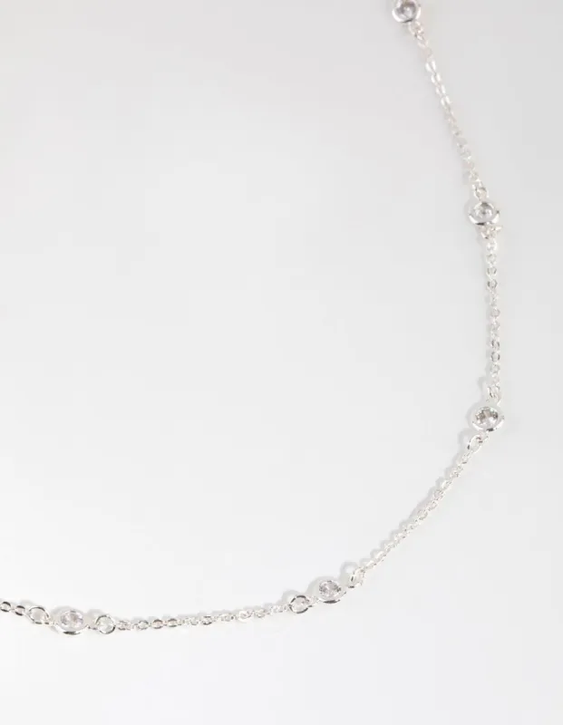 Silver Short Fine Bezel Necklace sold by lovisa