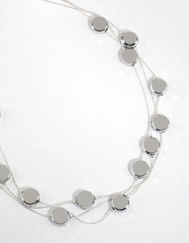 Silver Layered Station Necklace sold by lovisa