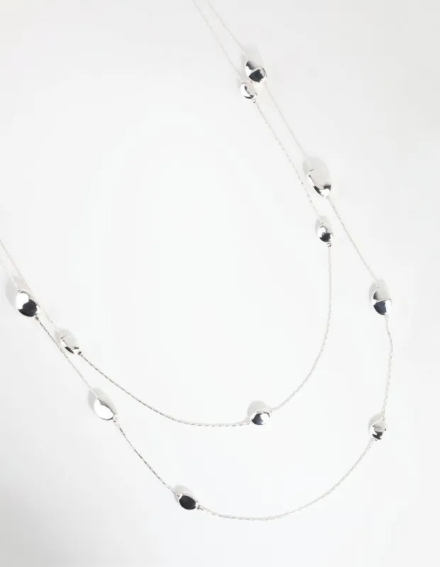 Silver Long Layered Station Necklace sold by lovisa