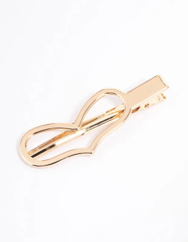 Gold Wide Open Heart Clip sold by lovisa
