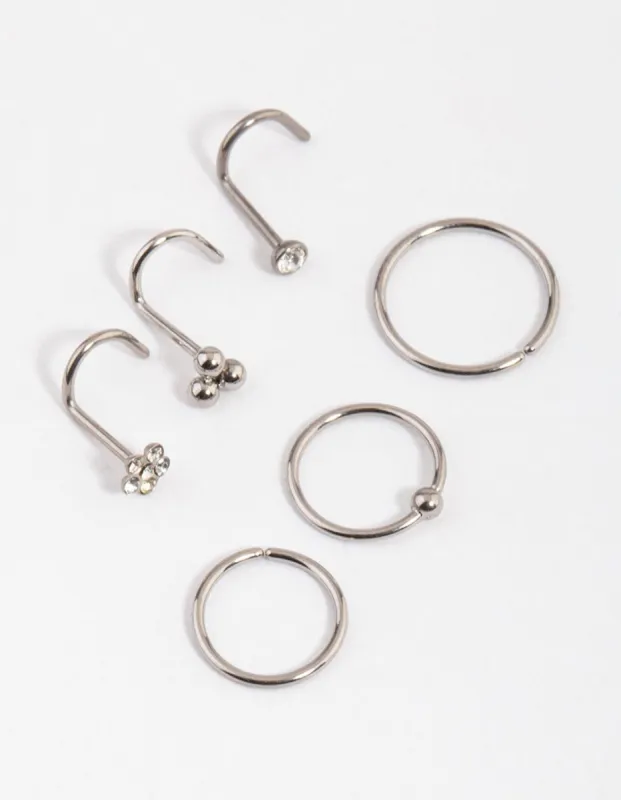 Titanium Flower & Trio Ball Nose 6-Pack sold by lovisa