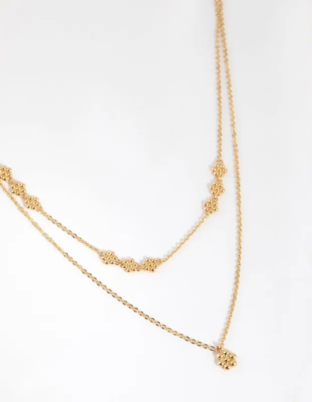 Gold Plated Mini Flower Layered Necklace sold by lovisa