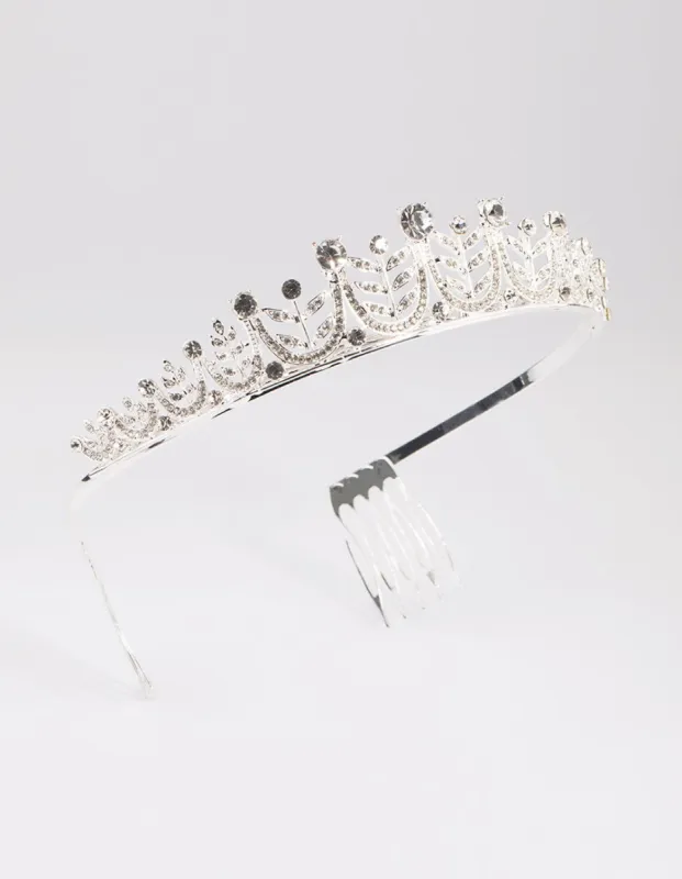 Silver Leaf Delicate Crown Headband sold by lovisa