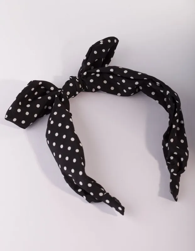 Black & White Bow Headband sold by lovisa