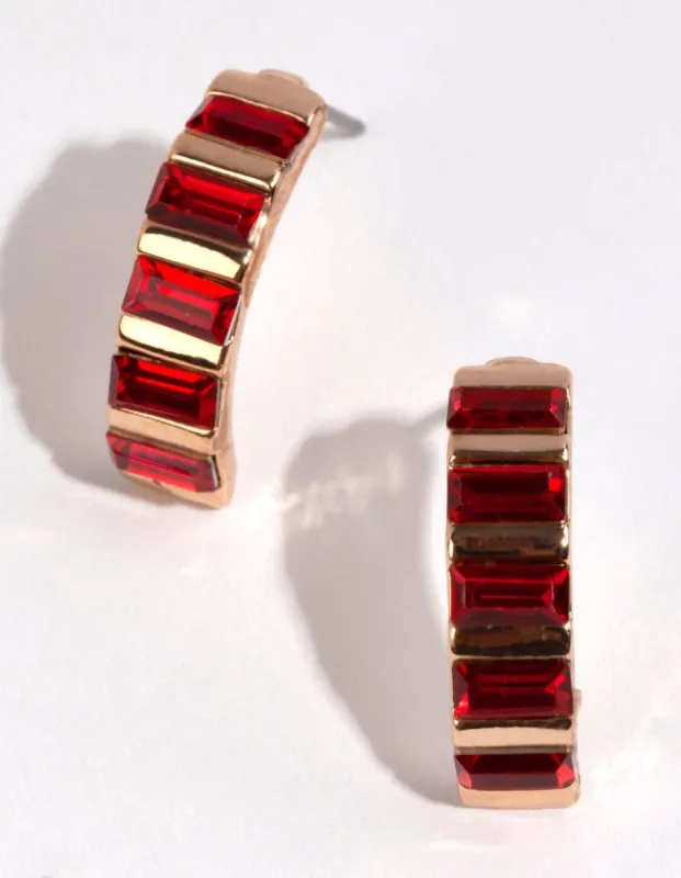 Gold Baguette Stud Earrings sold by lovisa