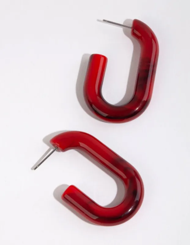 Acrylic Open Oval Hoop Earrings sold by lovisa