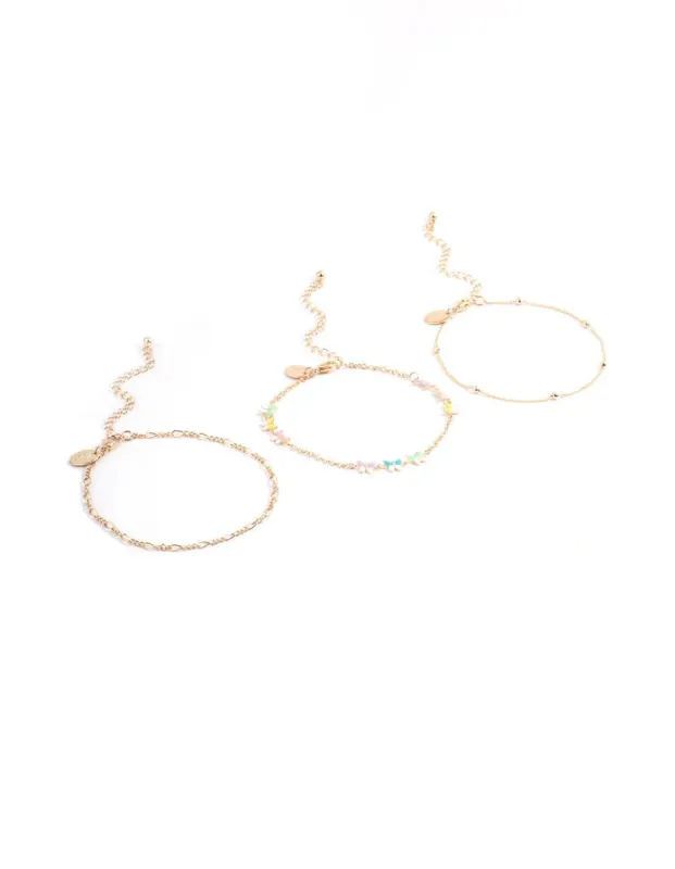 Gold Butterfly Mulit Anklet sold by lovisa