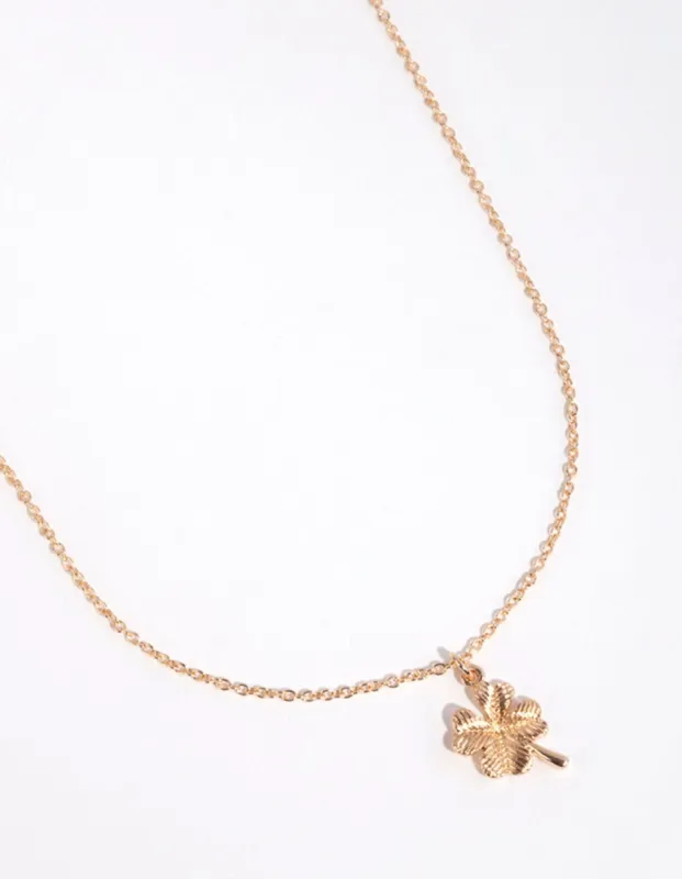 Gold Four Leaf Clover Pendant Necklace sold by lovisa