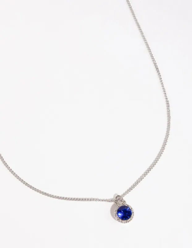 Rhodium Circle Diamante Pendant Necklace sold by lovisa