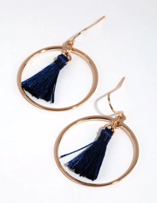 Gold Disc Tassel Centre Earrings sold by lovisa
