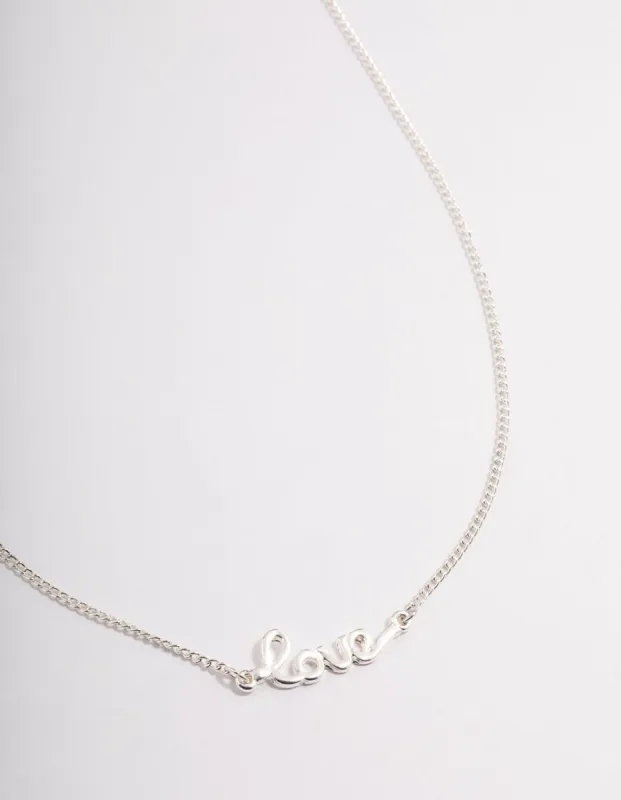 Silver Love Script Necklace sold by lovisa
