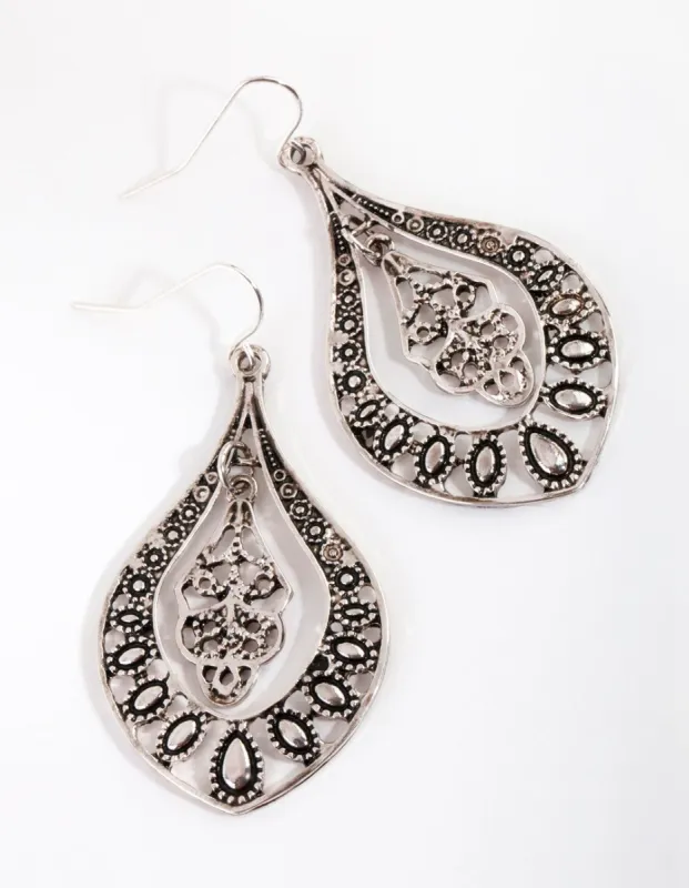 Antique Silver Chandelier Earrings sold by lovisa