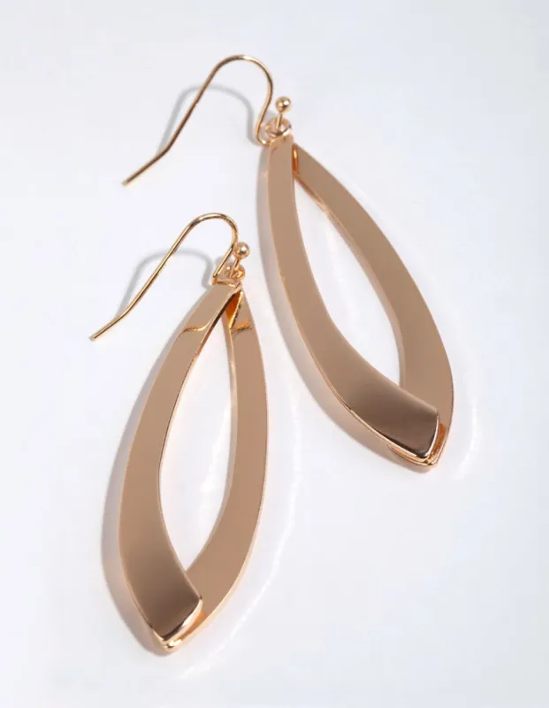 Gold Overlap Long Loop Earrings sold by lovisa
