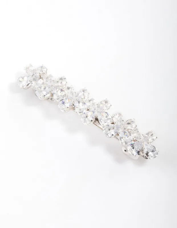 Silver Cubic Zirconia Crystal Butterfly Hair Clip sold by lovisa