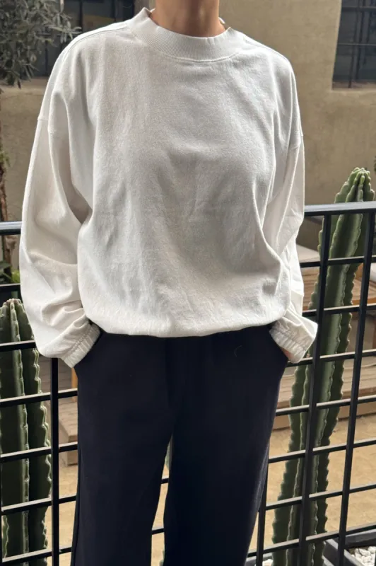 Daisy Long Sleeve Top - White Cotton sold by Le Bon Shoppe