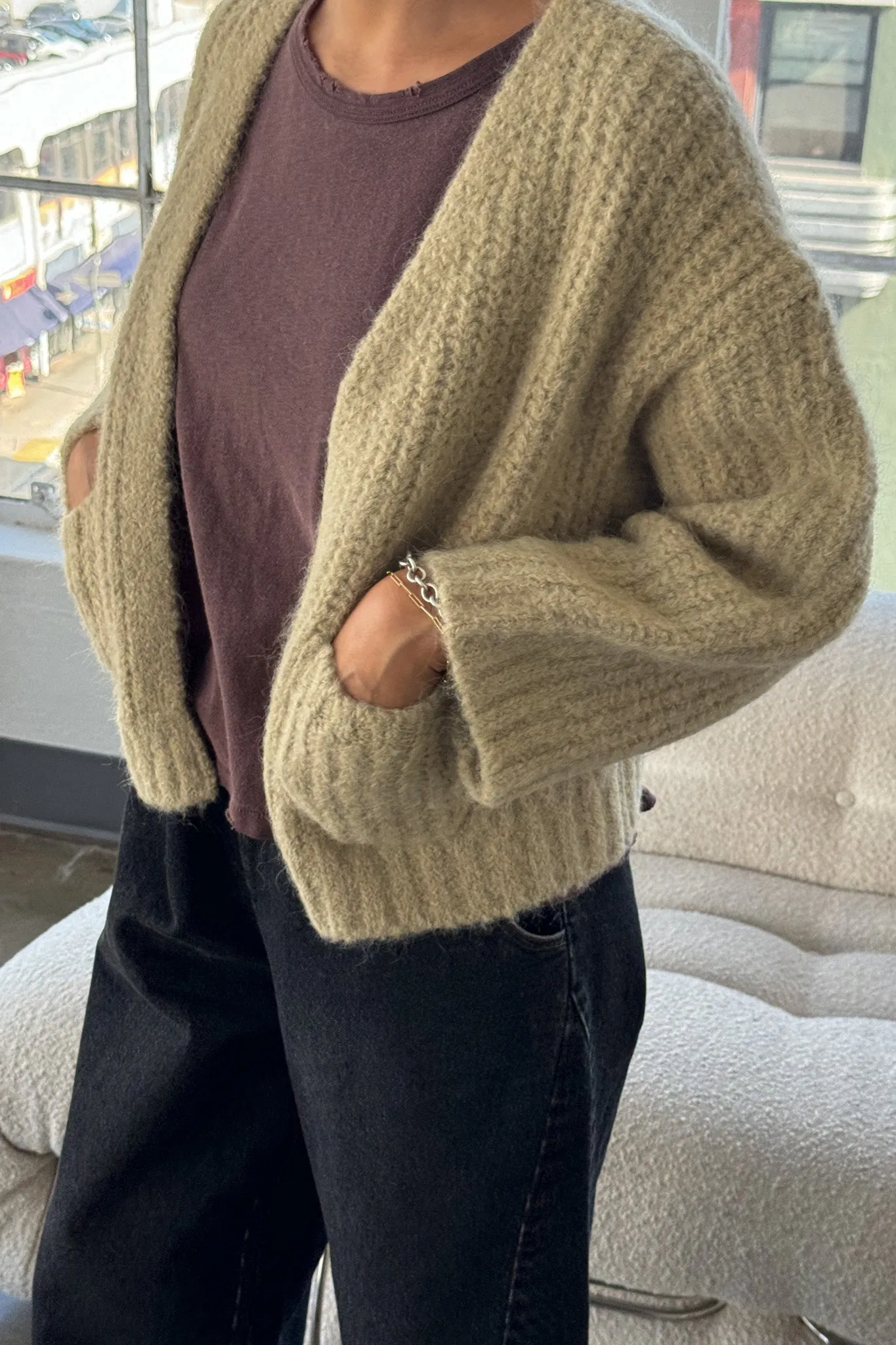 Alpaca Sweater Jacket - Butter sold by Le Bon Shoppe