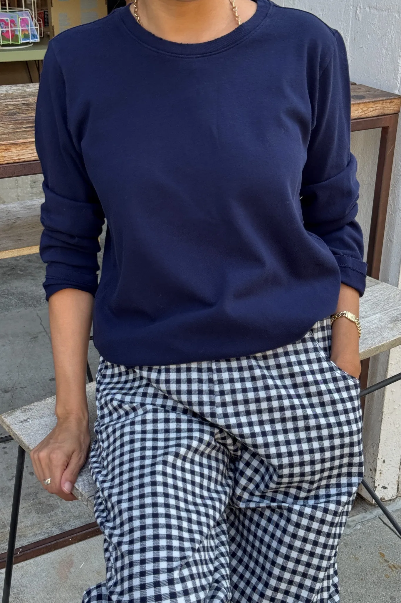 Everyday Long Sleeve Tee - Navy sold by Le Bon Shoppe